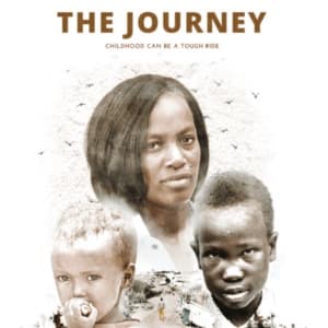 The Journey poster: a mother and two children under the title The Journey, Childhood can be a tough ride